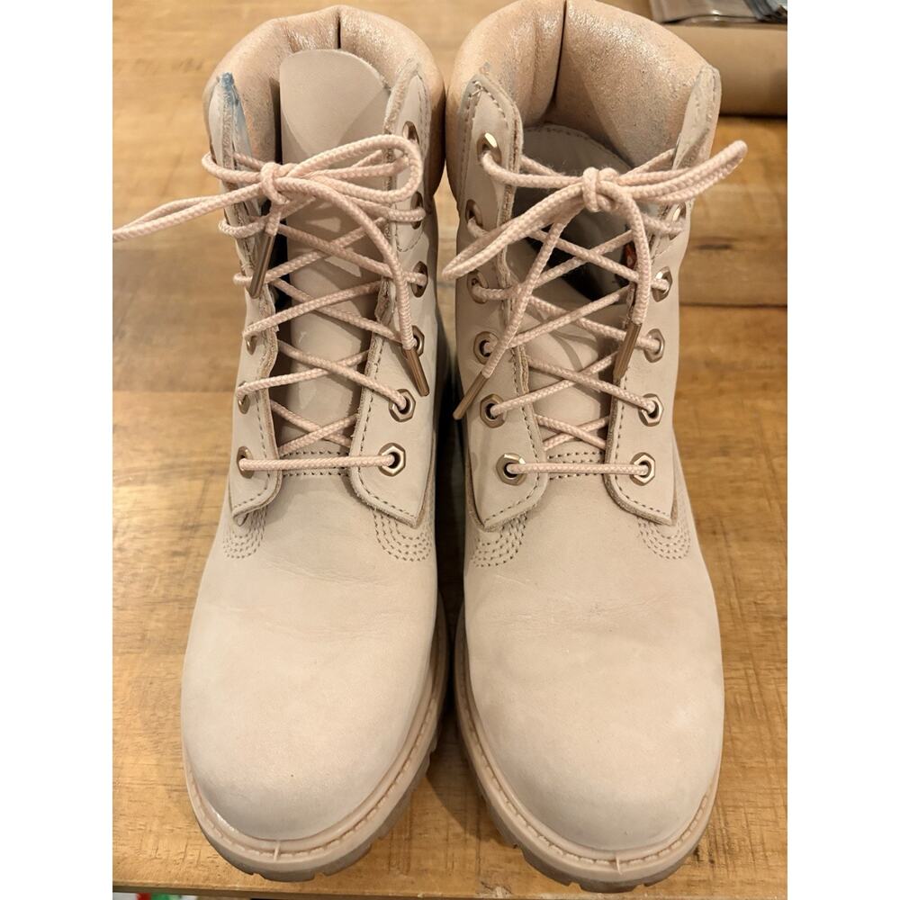 Womens Timberland 6 inch Premium nubuck leather boots pink and rose gold size 8 - Picture 3 of 16
